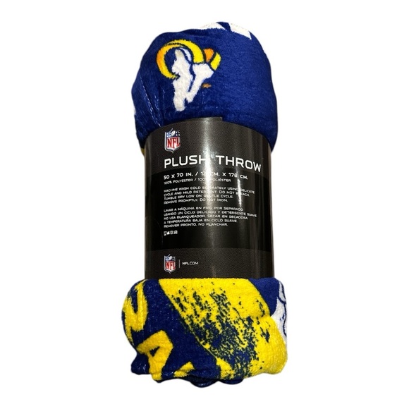 NFL Los Angeles Rams Plush Throw Blanket – 50x70 - Picture 7 of 7